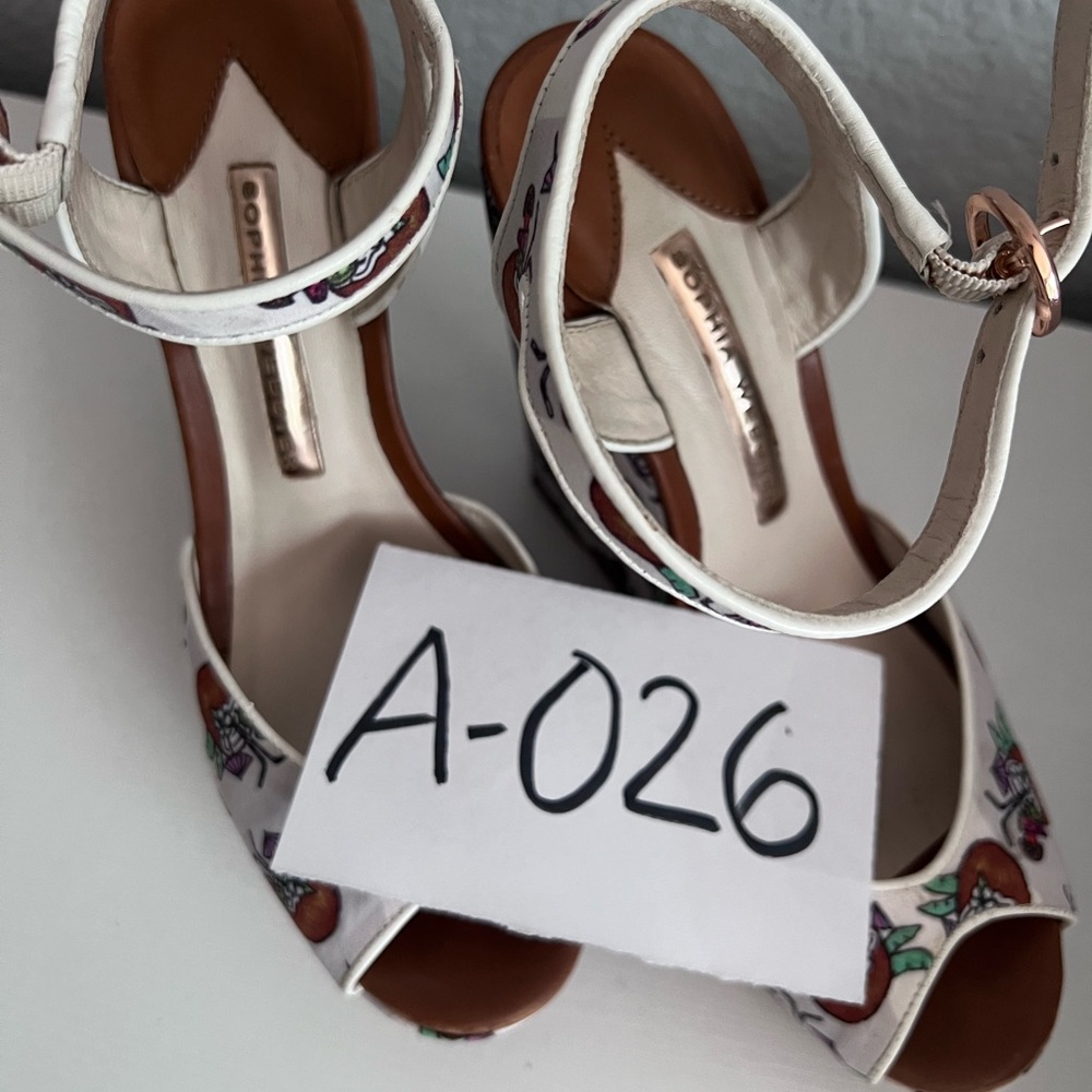 Sophia Webster Wedge Sandal SWSS16297 Pink Black Swirl Design size 37 / 6.5 - Picture 11 of 11